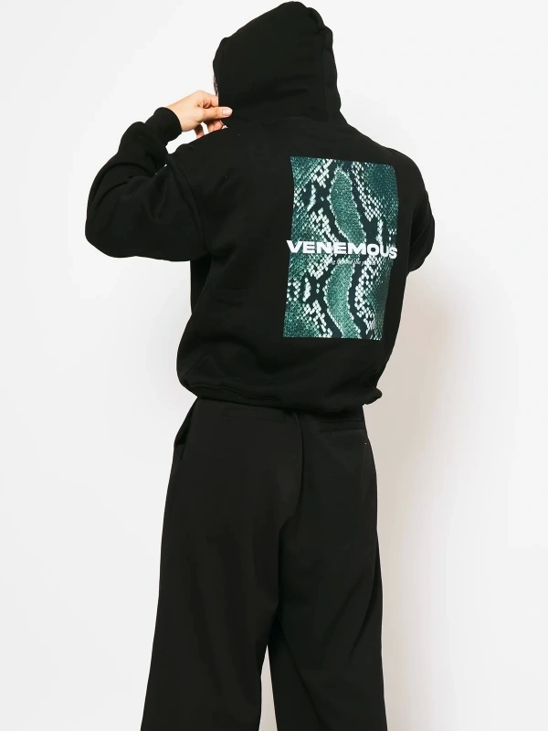Snake Venomous Baskılı Oversize Unisex Premium Siyah