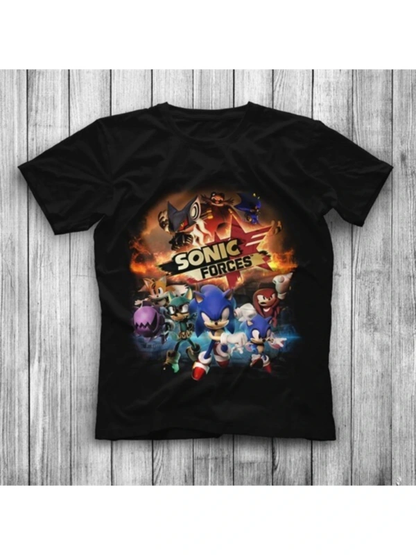Sonic The Hedgehog Siyah Unisex Tişört