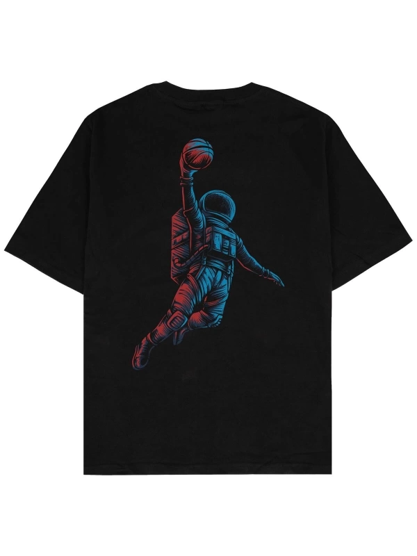 Space Basket Siyah Oversize Unisex T-shirt