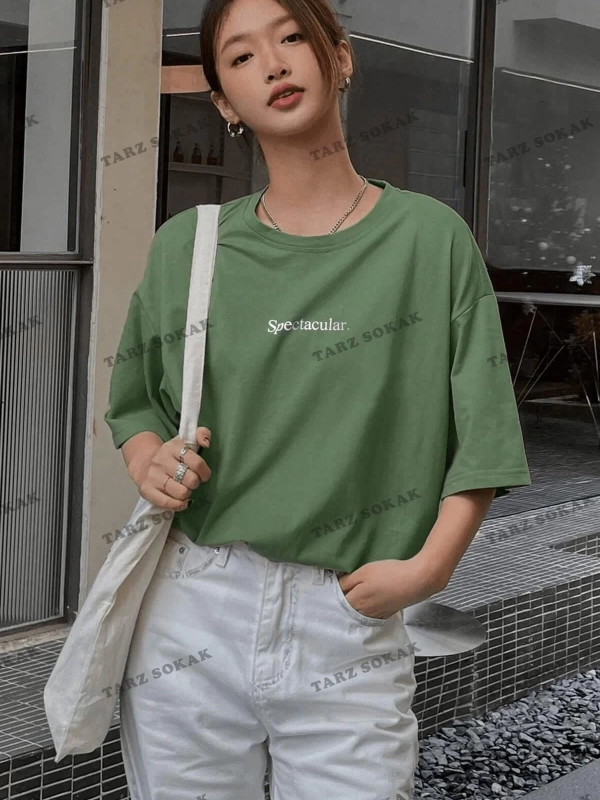 Spectacular Petrol Yeşili Oversize Salas Boyfriend Kadın