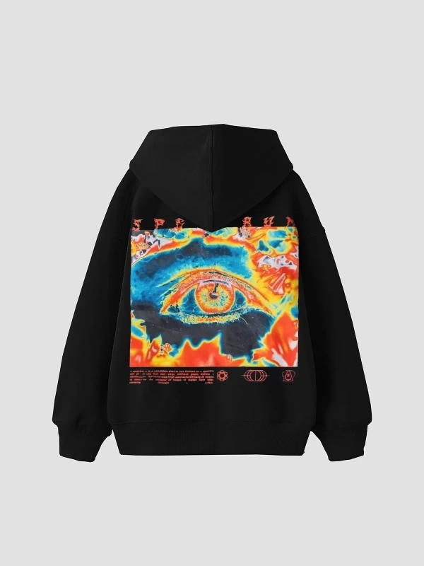 Spectrum Sırt Baskılı Oversize Unisex Siyah