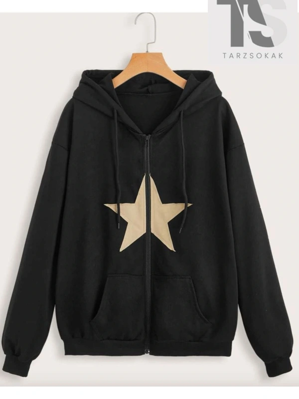 Star Desen Sweatshirt Fermuarlı Hırka Unisex