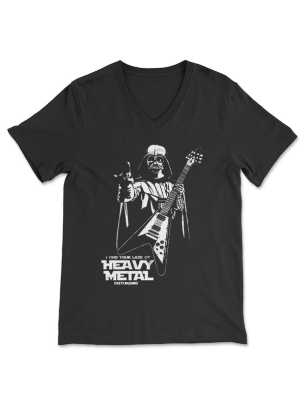 Star Wars Siyah V Yaka Tişört Unisex T-shirt