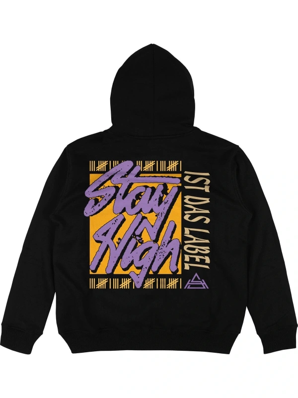 Stay High Siyah Oversize Unisex Kapüşonlu Sweatshirt Hoodie