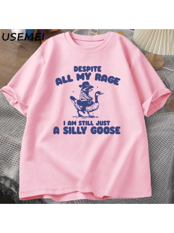 T-Shirt Komik Kaz Tshirt Pamuk Kısa
