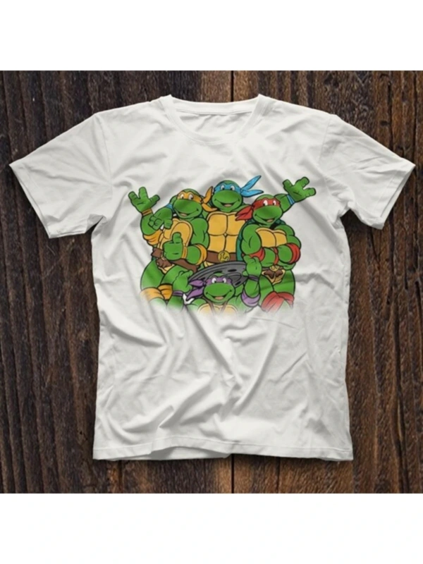 Teenage Mutant Ninja Turtles Ninja Kaplumbağalar Beyaz Unisex Tişört T-shirt