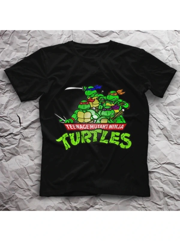 Teenage Mutant Ninja Turtles Ninja Kaplumbağalar Siyah Unisex Tişört