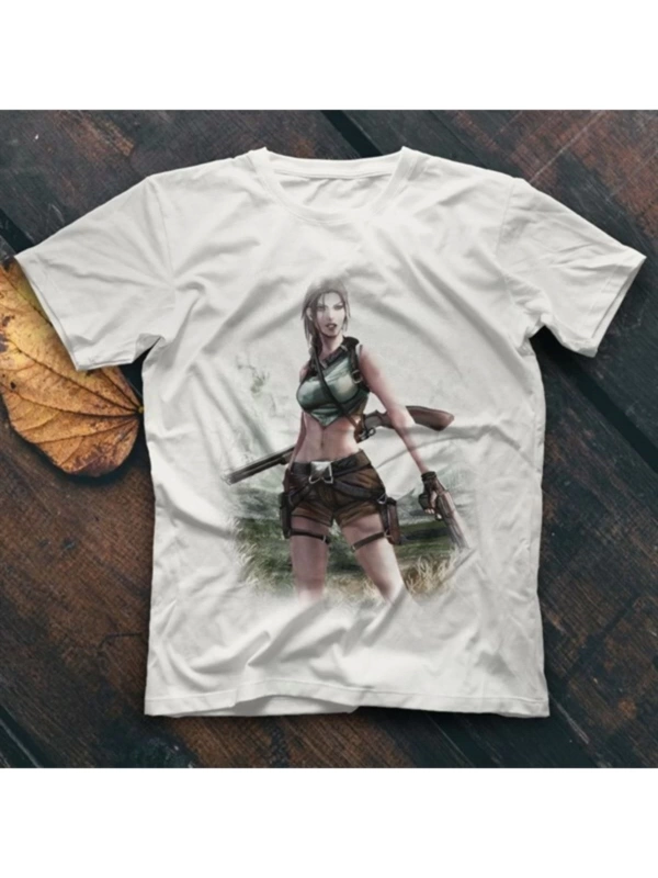 Tomb Raider Beyaz Çocuk Unisex Tişört T-shirt