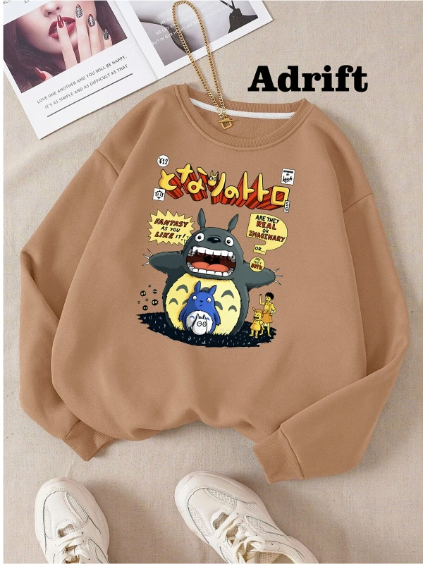 Totoro Studio Ghibli Köstebek Sokak Trend Tasarım Harajuku/Gotik Bej