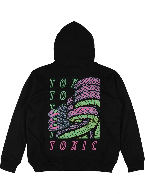 Toxic Siyah Oversize Unisex Kapüşonlu Sweatshirt Hoodie