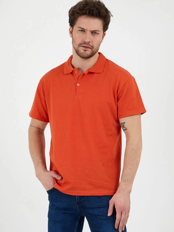 Turuncu Dar/slim Fitt Polo Yaka Tshirt