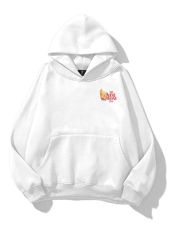 Unisex 101 The Negroni Club Göğüs Sweatshirt Beyaz