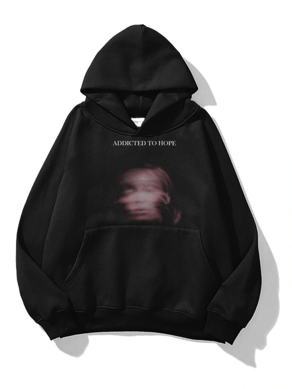 Unisex Addicted To Hope Sweatshirt Hoodie Siyah