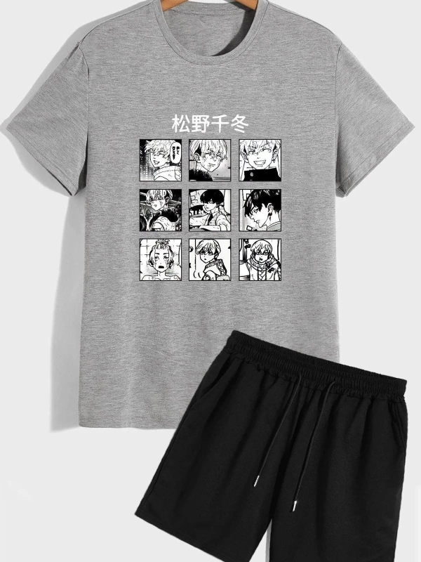 Unisex Anime Şort T-shirt Eşofman Takımı TSH-TOKYOAVENGERS-SHRT-DUZ