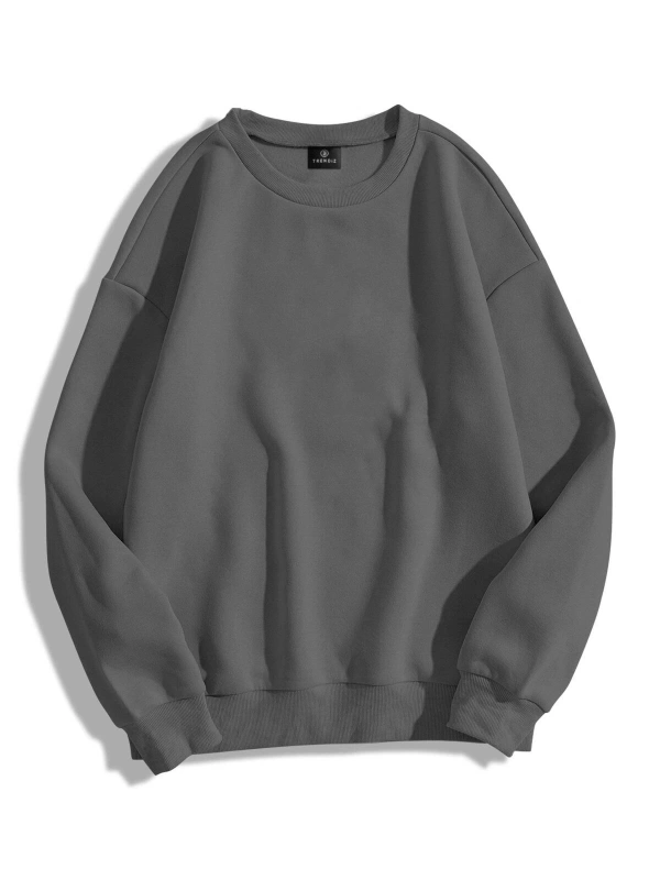 Unisex Basic Bisiklet Yaka Sweatshirt