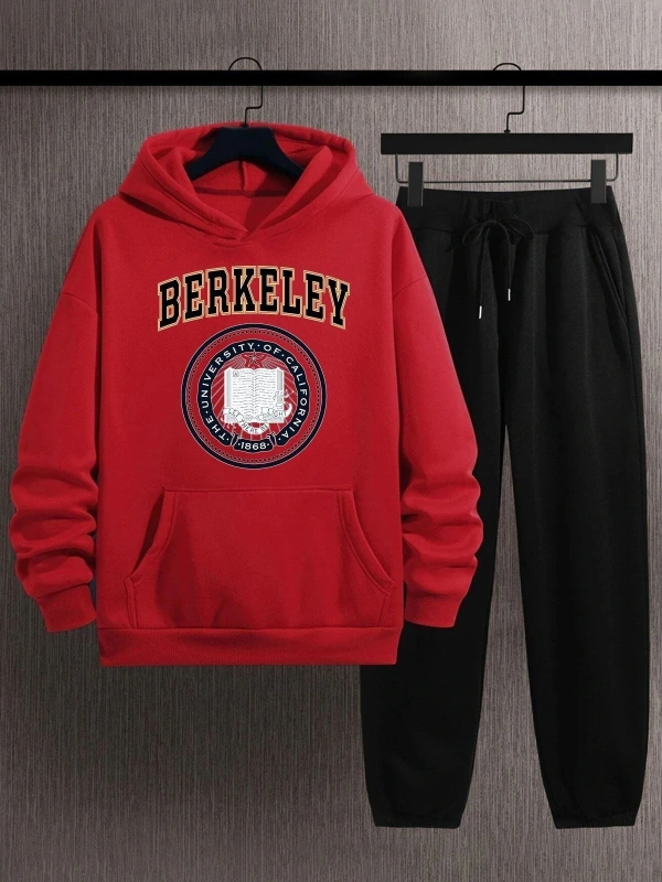 Unisex Berkeley Baskılı Eşofman Takımı KP-KIRMIZI-BERKELEY-ESH-SİYAH