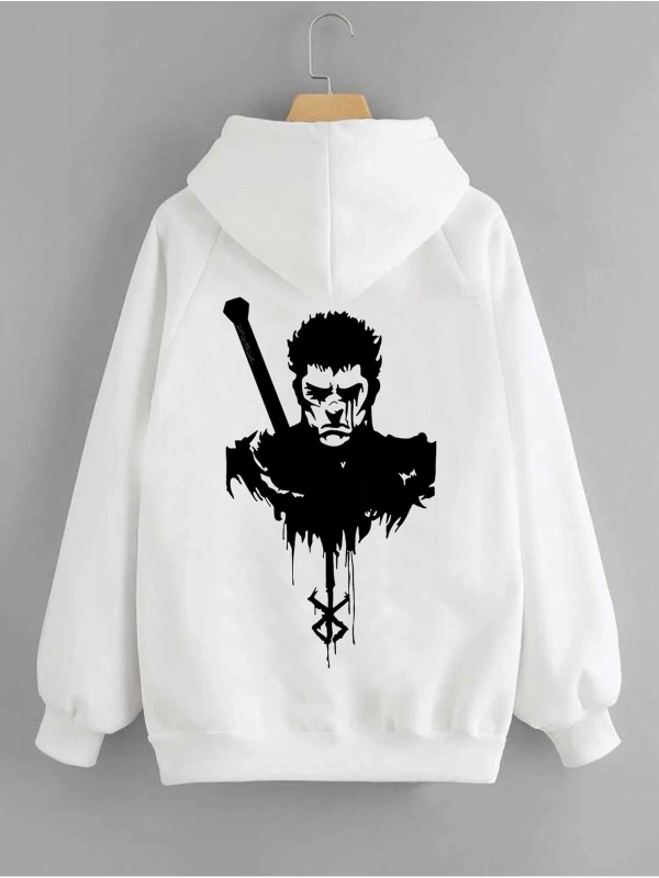 Unisex Berserk Beyaz Kapşonlu 12735