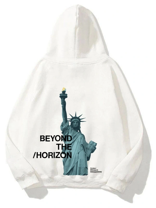 Unisex Beyond The Horizon Sweatshirt Hoodie Beyaz