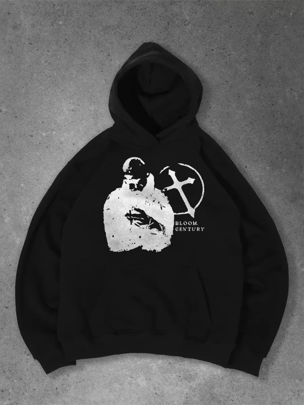 Unisex Bloom Silüet Sweatshirt Siyah