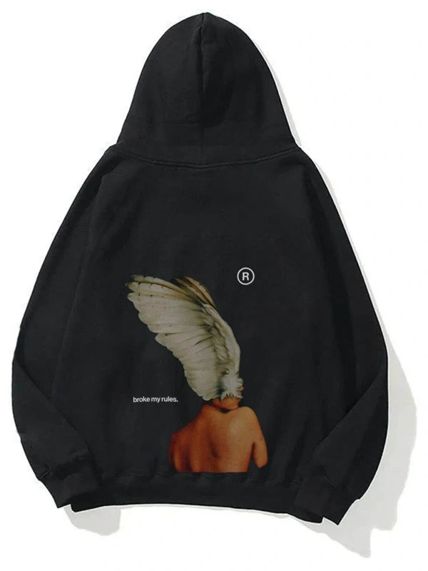 Unisex Broke My Rules Sweatshirt Hoodie Siyah