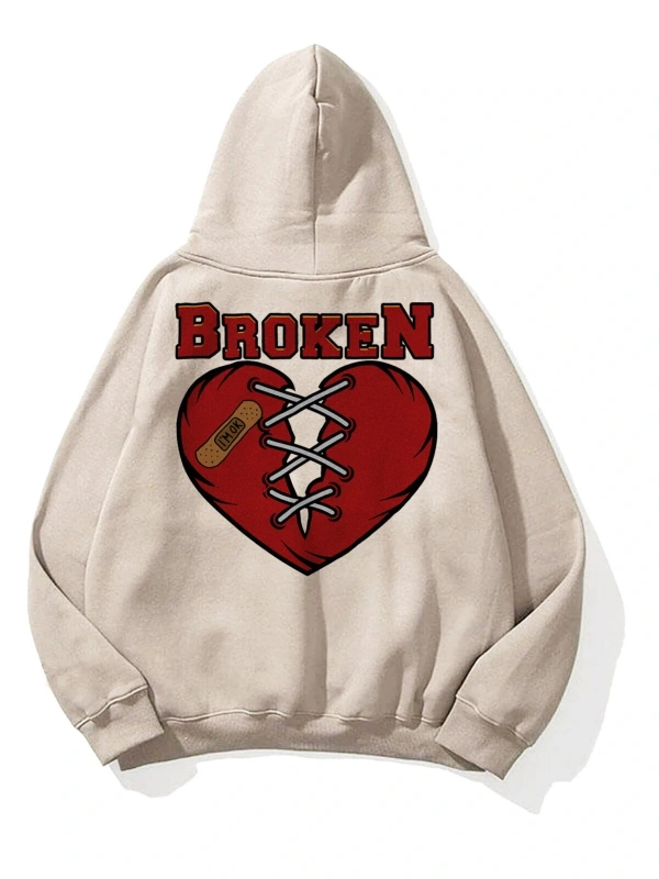 Unisex Broken Sweatshirt Hoodie Gri