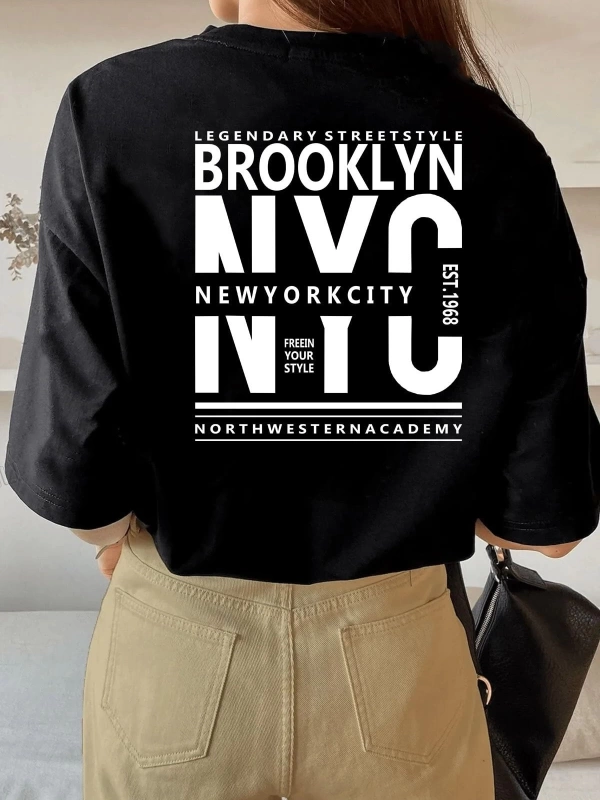 Unisex Brooklyn Rahat Kesim T-shirt