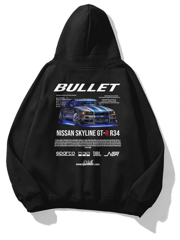 Unisex Bullet Fast and Furious Sweatshirt Siyah