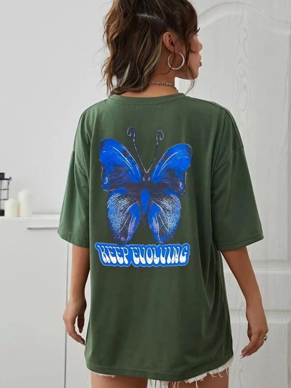 Unisex Butterfly Baskılı T-shirt
