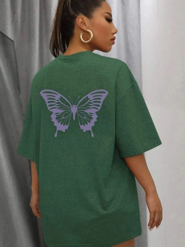 Unisex Butterfly Baskılı T-shirt