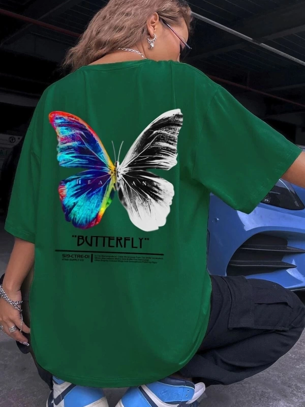 Unisex Butterfly Baskılı T-shirt