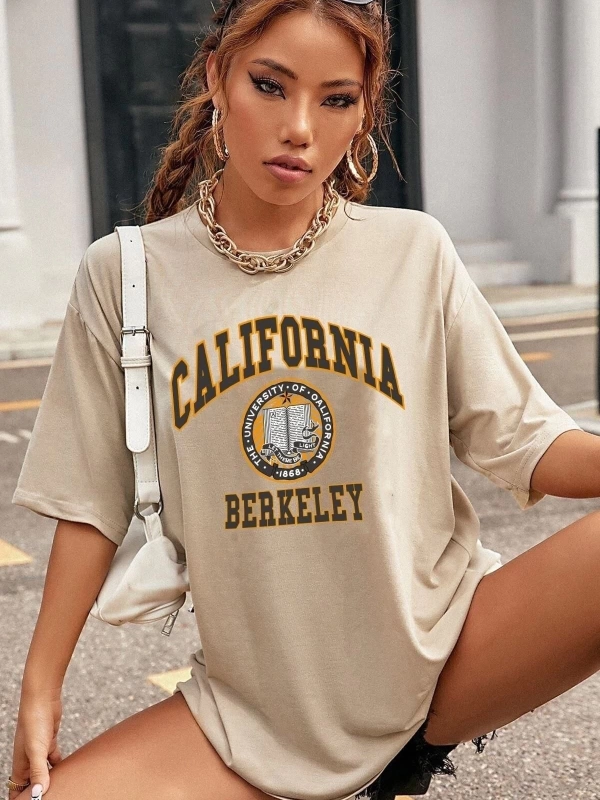 Unisex California Baskılı T-shirt