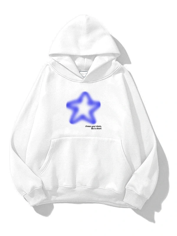 Unisex Chase Your Stars Sweatshirt Beyaz
