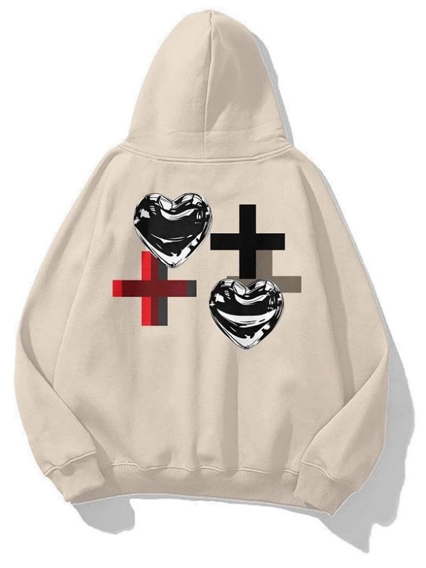 Unisex Chrome Heart Sweatshirt Gri