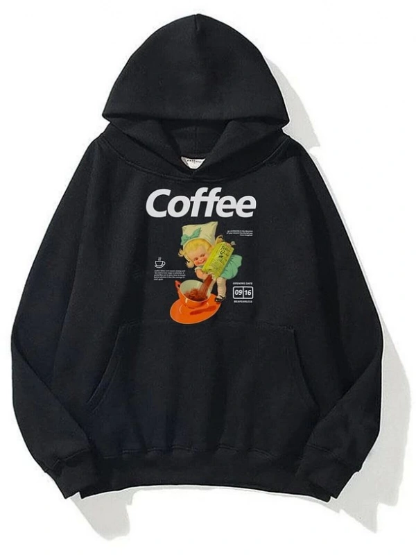 Unisex Coffee Siyah Sweatshirt Siyah