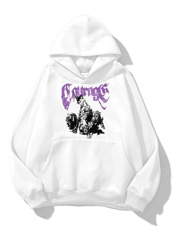 Unisex Courage Sweatshirt Hoodie Beyaz