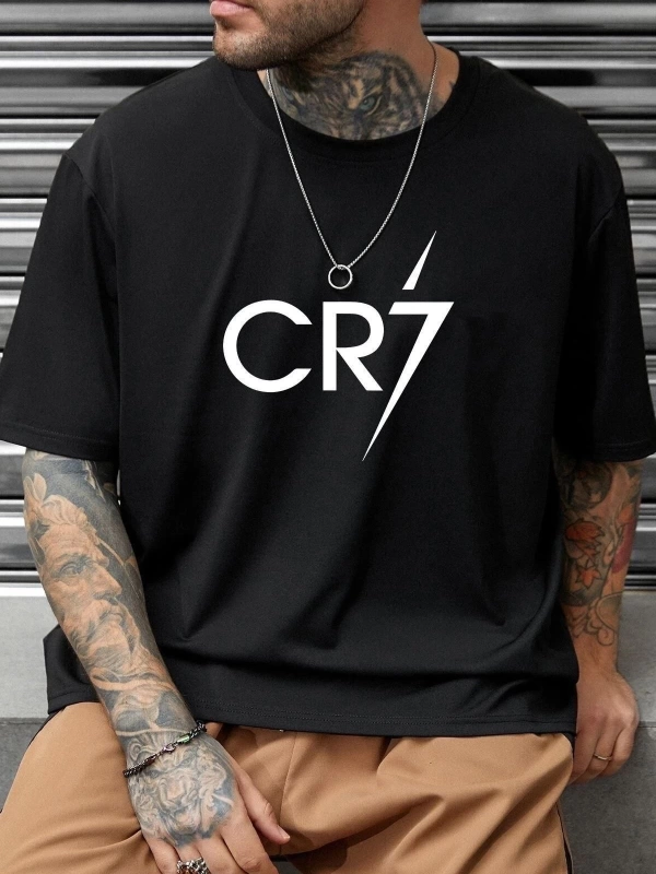 Unisex Cr7 Baskılı T-shirt