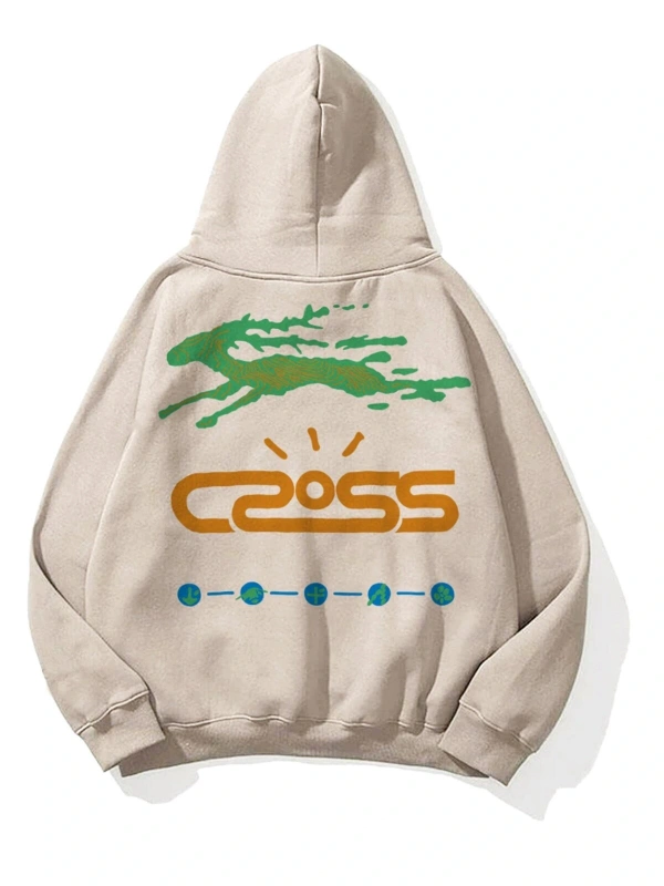 Unisex Cross Sweatshirt Hoodie Gri