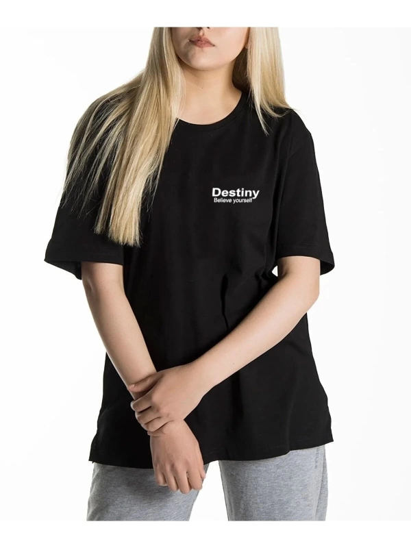 Unisex Destiny Rahat Kesim Oversize T-shirt