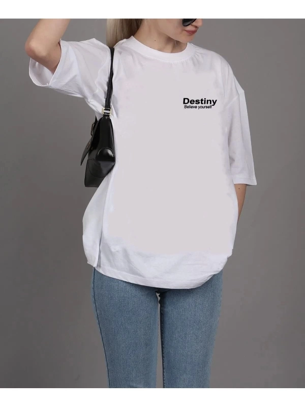 Unisex Destiny Rahat Kesim Oversize T-shirt