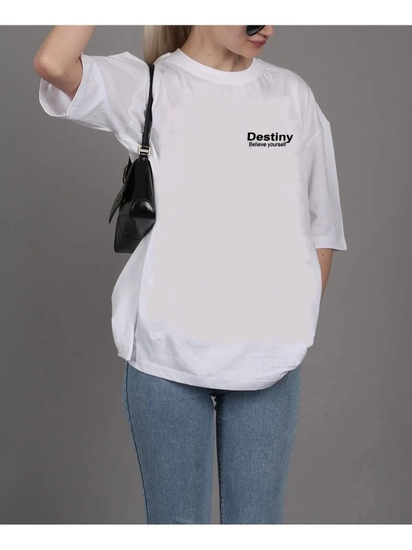 Unisex Destiny Rahat Kesim Oversize T-shirt