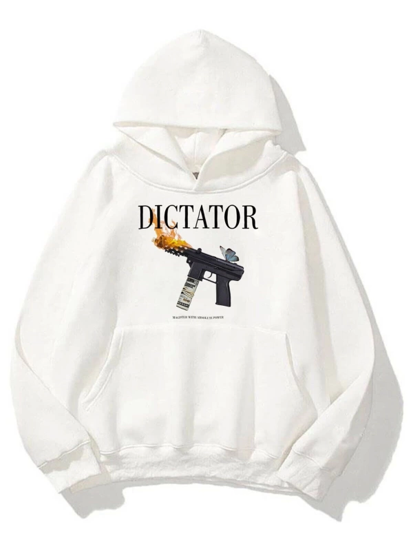Unisex Dictator Beyaz Sweatshirt