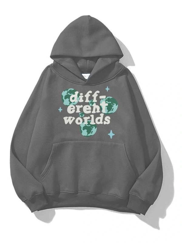 Unisex Different Worlds Sweatshirt Gri