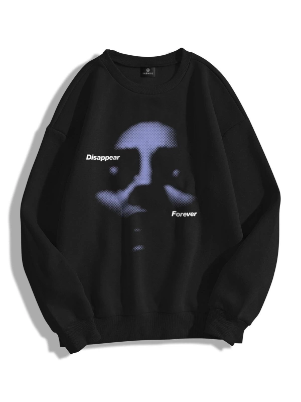 Unisex Disappear Forever Bisiklet Yaka Sweatshirt