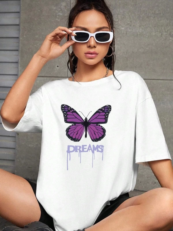 Unisex Dream Butterfly Tasarım Tshirt