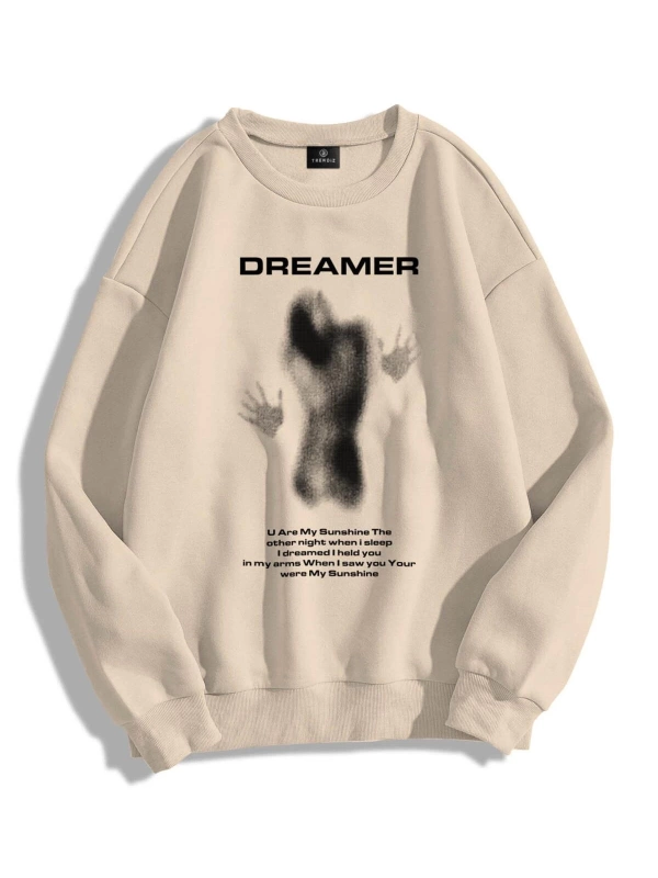 Unisex Dreamer Bisiklet Yaka Sweatshirt Hoodie