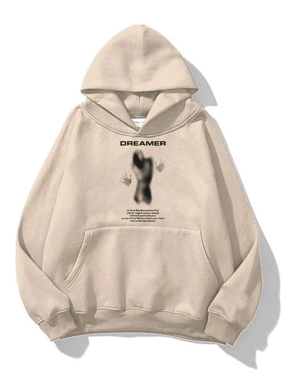 Unisex Dreamer Sweatshirt Hoodie Gri