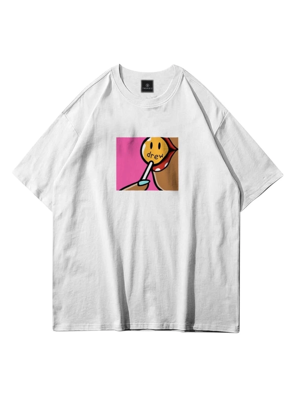Unisex Drew Lolipop Beyaz Tshirt