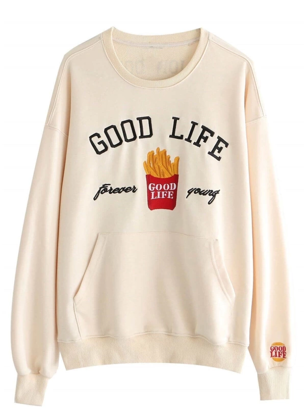 Unisex Ekru Bts Good Life Sweatshirt