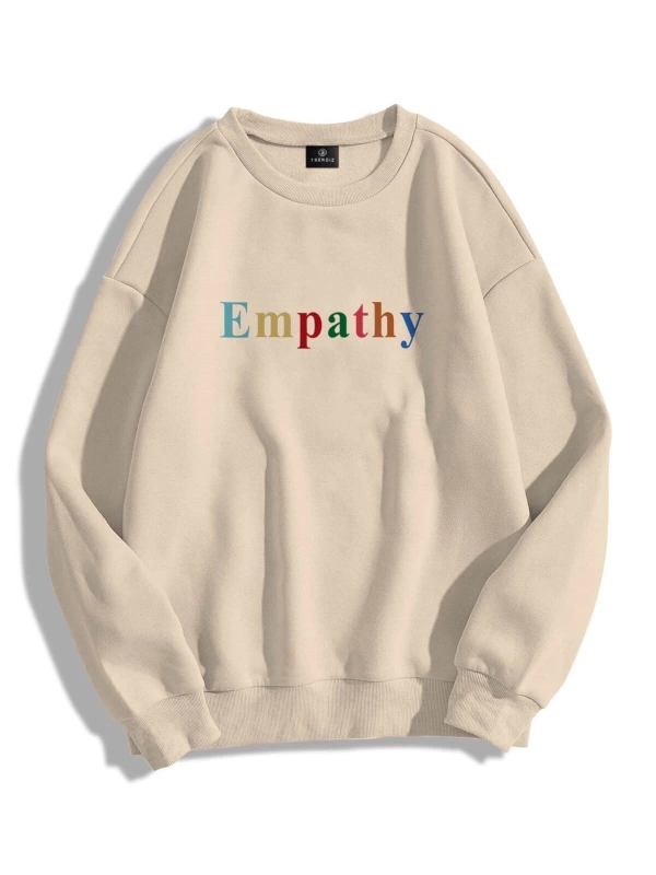 Unisex Empathy Bisiklet Yaka Sweatshirt