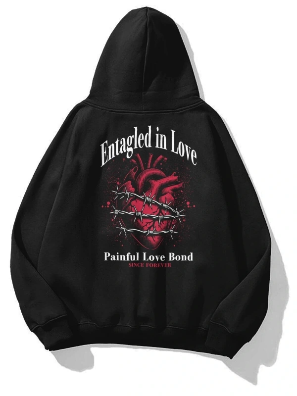 Unisex Entagled in Love Sweatshirt Siyah